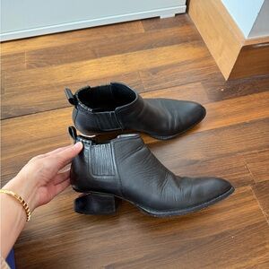 Alexander Wang Black Leather Chelsea Ankle Boots Kori